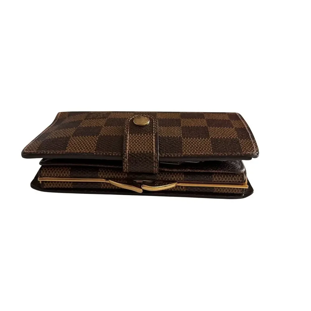 Louis Vuitton Damier Ebene French Purse Compact Wallet MINT